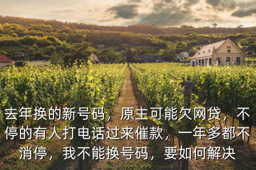 去年換的新號(hào)碼，原主可能欠網(wǎng)貸，不停的有人打電話過(guò)來(lái)催款，一年多都不消停，我不能換號(hào)碼，要如何解決