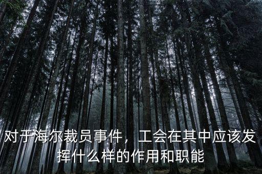 對(duì)于海爾裁員事件，工會(huì)在其中應(yīng)該發(fā)揮什么樣的作用和職能