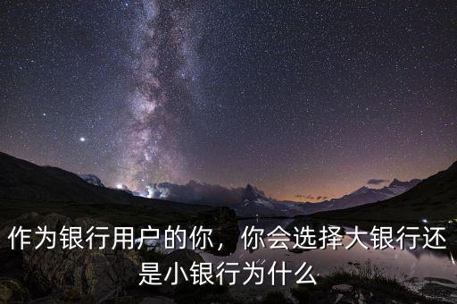 作為銀行用戶的你，你會選擇大銀行還是小銀行為什么