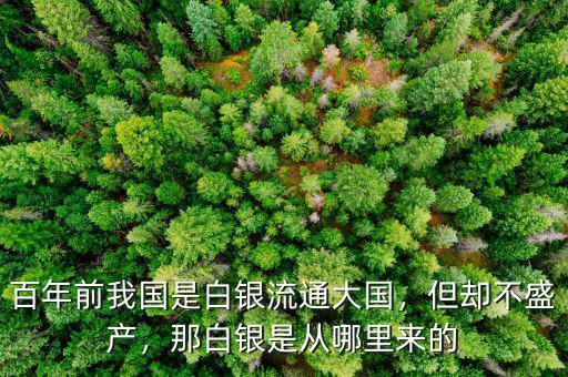百年前我國(guó)是白銀流通大國(guó)，但卻不盛產(chǎn)，那白銀是從哪里來的