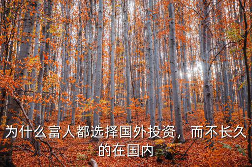 為什么富人都選擇國外投資，而不長久的在國內(nèi)