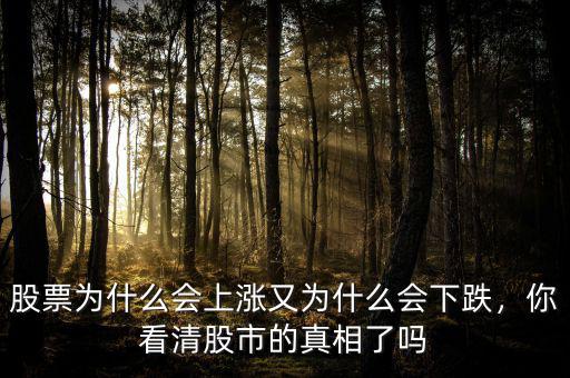 股票為什么會上漲又為什么會下跌，你看清股市的真相了嗎
