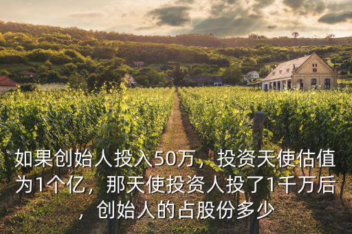 如果創(chuàng)始人投入50萬，投資天使估值為1個(gè)億，那天使投資人投了1千萬后，創(chuàng)始人的占股份多少