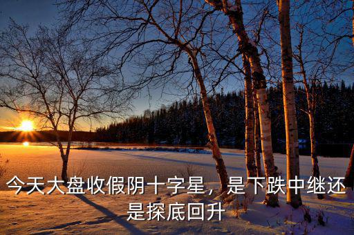 今天大盤收假陰十字星，是下跌中繼還是探底回升