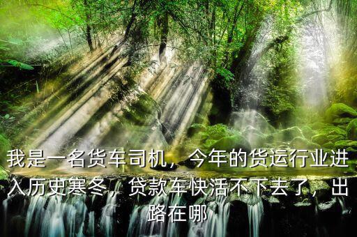我是一名貨車司機，今年的貨運行業(yè)進入歷史寒冬，貸款車快活不下去了，出路在哪