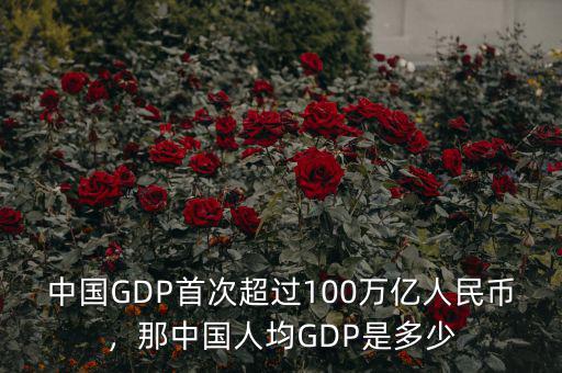 中國GDP首次超過100萬億人民幣，那中國人均GDP是多少