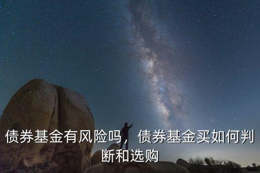 債券基金有風險嗎，債券基金買如何判斷和選購