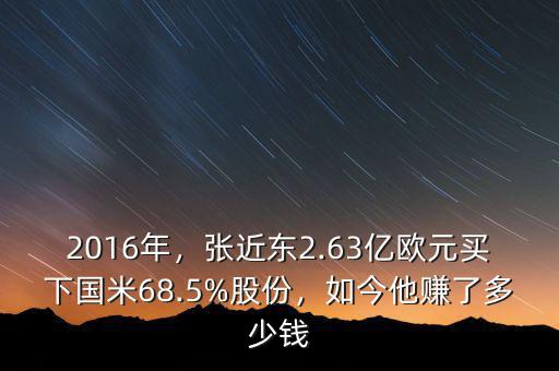 2016年，張近東2.63億歐元買(mǎi)下國(guó)米68.5%股份，如今他賺了多少錢(qián)