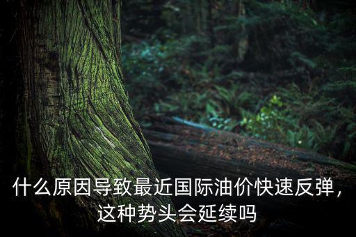 什么原因?qū)е伦罱鼑H油價(jià)快速反彈，這種勢頭會(huì)延續(xù)嗎
