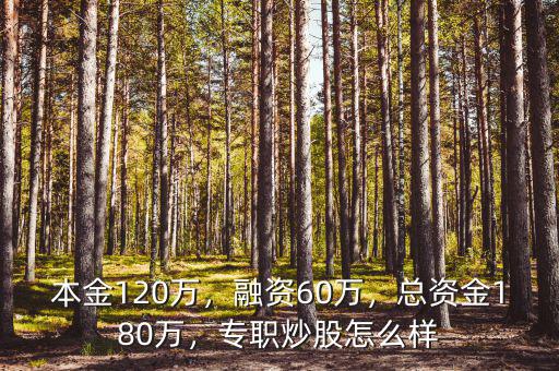 本金120萬，融資60萬，總資金180萬，專職炒股怎么樣