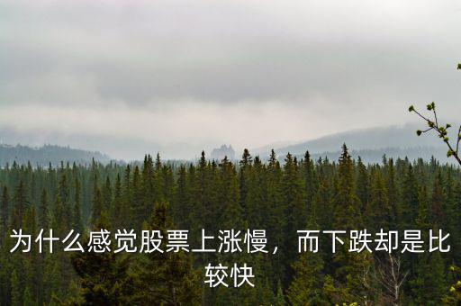 為什么感覺股票上漲慢，而下跌卻是比較快