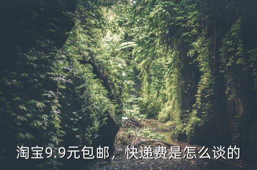 淘寶9.9元包郵，快遞費是怎么談的