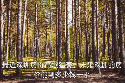 最近深圳房價(jià)高歌猛奏，未來深圳的房價(jià)能到多少錢一平