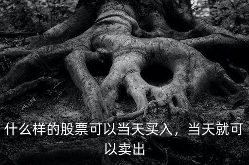 什么樣的股票可以當(dāng)天買入，當(dāng)天就可以賣出