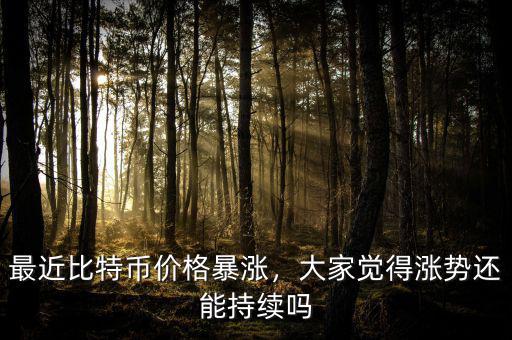 最近比特幣價(jià)格暴漲，大家覺(jué)得漲勢(shì)還能持續(xù)嗎