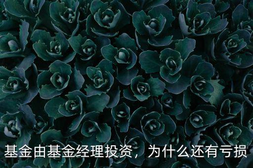 基金由基金經(jīng)理投資，為什么還有虧損
