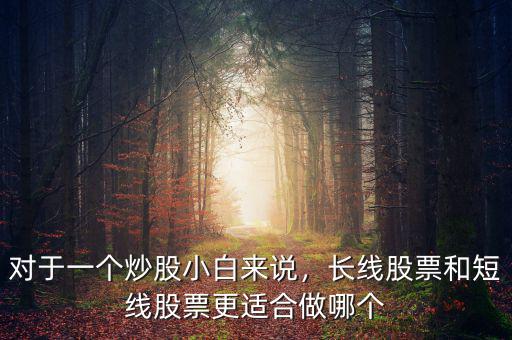 對于一個炒股小白來說，長線股票和短線股票更適合做哪個