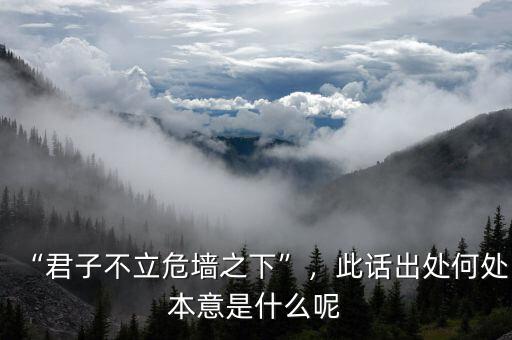 “君子不立危墻之下”，此話出處何處本意是什么呢