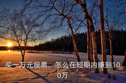 買一萬元股票，怎么在短期內(nèi)賺到100萬