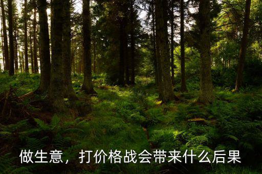 做生意，打價格戰(zhàn)會帶來什么后果