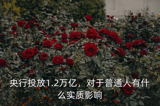 央行投放1.2萬億，對于普通人有什么實(shí)質(zhì)影響