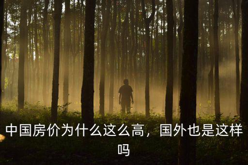 中國房價為什么這么高，國外也是這樣嗎