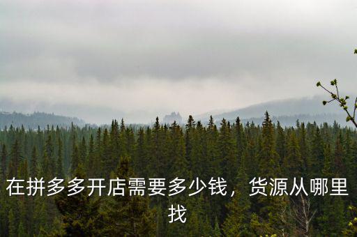 在拼多多開(kāi)店需要多少錢，貨源從哪里找
