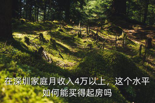 在深圳家庭月收入4萬(wàn)以上，這個(gè)水平如何能買(mǎi)得起房嗎