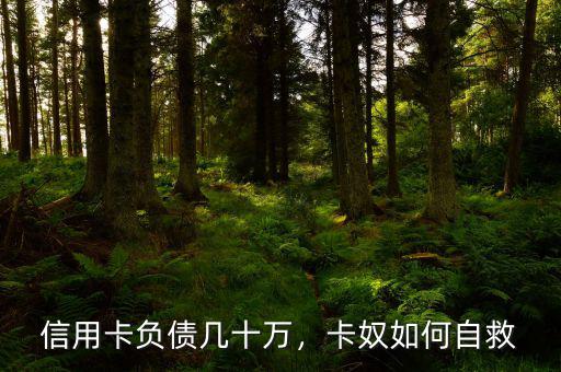 信用卡負(fù)債幾十萬，卡奴如何自救