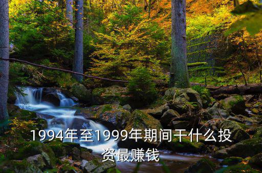 1994年至1999年期間干什么投資最賺錢(qián)