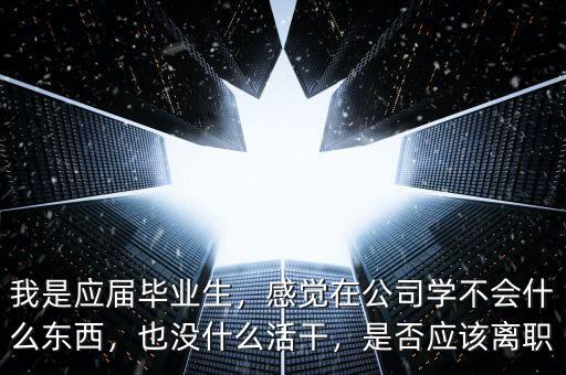 我是應(yīng)屆畢業(yè)生，感覺在公司學(xué)不會什么東西，也沒什么活干，是否應(yīng)該離職