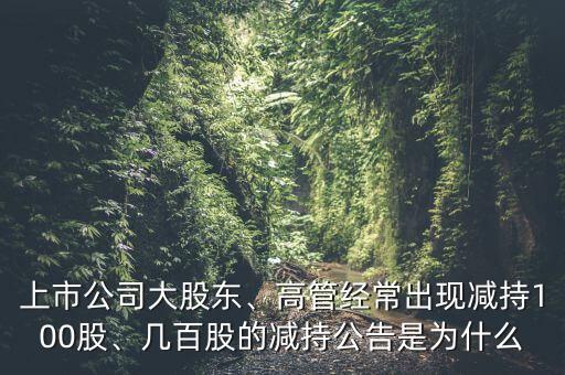 上市公司大股東、高管經(jīng)常出現(xiàn)減持100股、幾百股的減持公告是為什么