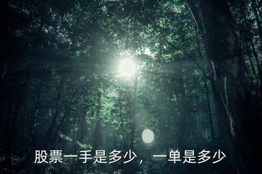 股票一手是多少，一單是多少