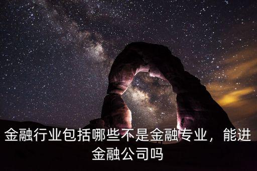 金融行業(yè)包括哪些不是金融專業(yè)，能進金融公司嗎