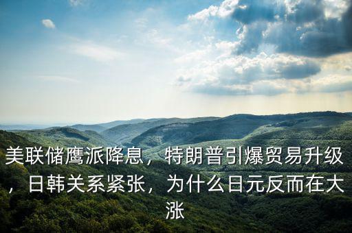 美聯(lián)儲(chǔ)鷹派降息，特朗普引爆貿(mào)易升級(jí)，日韓關(guān)系緊張，為什么日元反而在大漲
