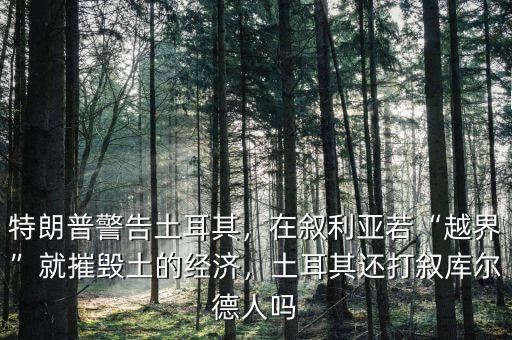 特朗普警告土耳其，在敘利亞若“越界”就摧毀土的經(jīng)濟(jì)，土耳其還打敘庫爾德人嗎