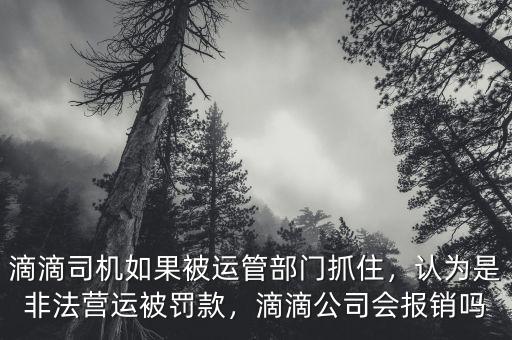滴滴司機(jī)如果被運(yùn)管部門抓住，認(rèn)為是非法營運(yùn)被罰款，滴滴公司會報銷嗎