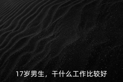 17歲男生，干什么工作比較好