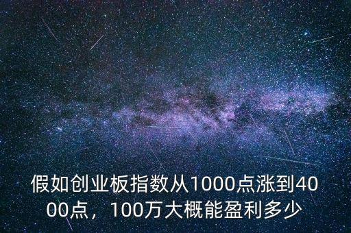 假如創(chuàng)業(yè)板指數(shù)從1000點漲到4000點，100萬大概能盈利多少