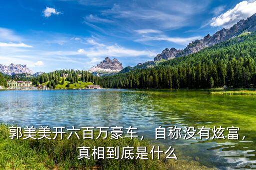 郭美美開六百萬豪車，自稱沒有炫富，真相到底是什么
