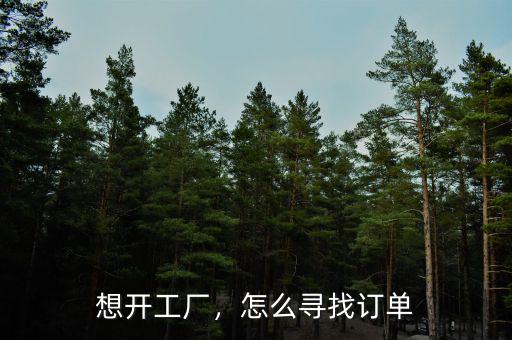想開工廠，怎么尋找訂單