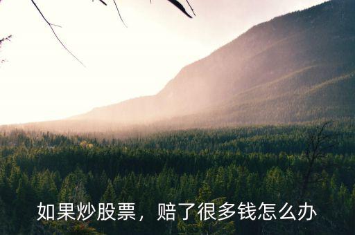 如果炒股票，賠了很多錢(qián)怎么辦