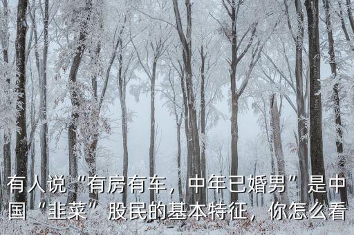 有人說“有房有車，中年已婚男”是中國(guó)“韭菜”股民的基本特征，你怎么看