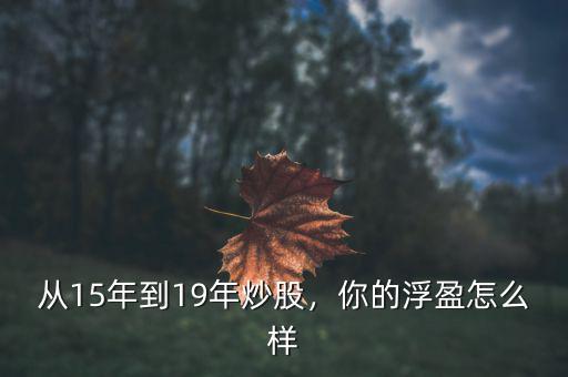 從15年到19年炒股，你的浮盈怎么樣