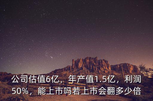 公司估值6億，年產(chǎn)值1.5億，利潤50%，能上市嗎若上市會翻多少倍