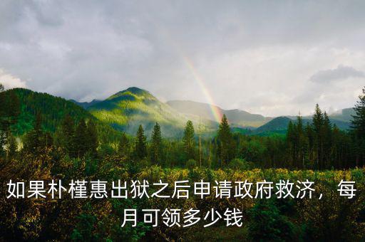 如果樸槿惠出獄之后申請(qǐng)政府救濟(jì)，每月可領(lǐng)多少錢
