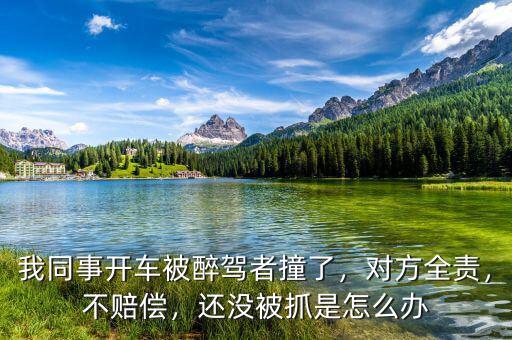 我同事開車被醉駕者撞了，對方全責(zé)，不賠償，還沒被抓是怎么辦