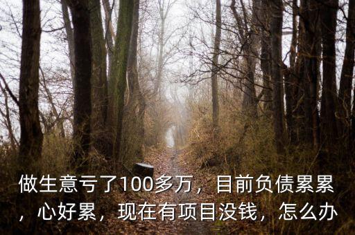 做生意虧了100多萬，目前負債累累，心好累，現(xiàn)在有項目沒錢，怎么辦