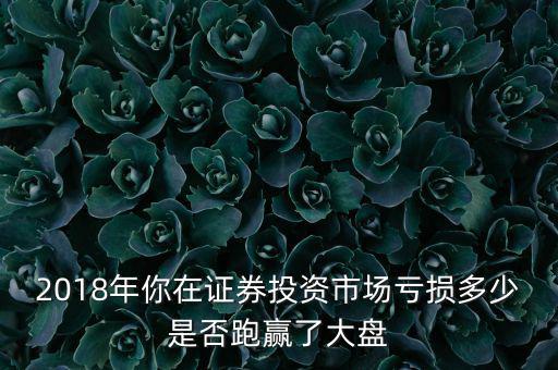 2018年你在證券投資市場(chǎng)虧損多少是否跑贏了大盤(pán)