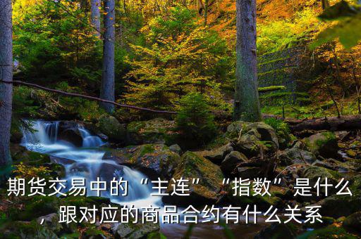 期貨交易中的“主連”“指數(shù)”是什么，跟對應的商品合約有什么關(guān)系